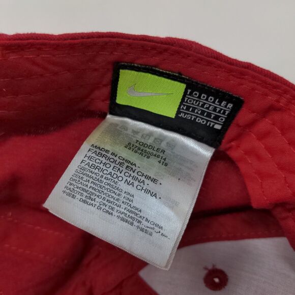 Nike Boys Toddler Strapback Hat Red Adjustable Embroidered Swoosh Logo W/Tags - Picture 9 of 10